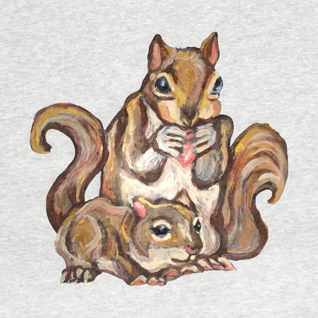 Squirrel Mom and Baby by Art by Deborah Camp